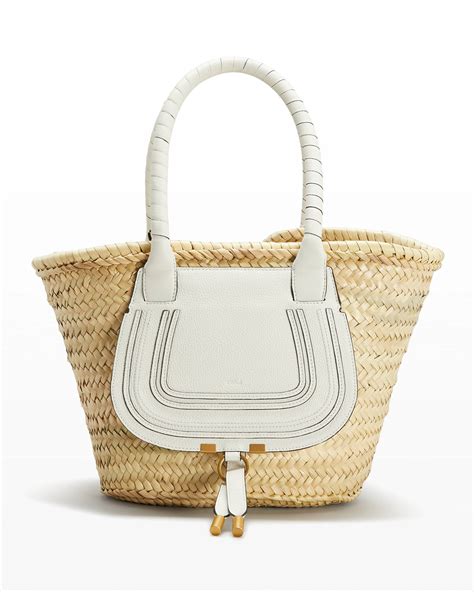 chloe marcie raffia tote